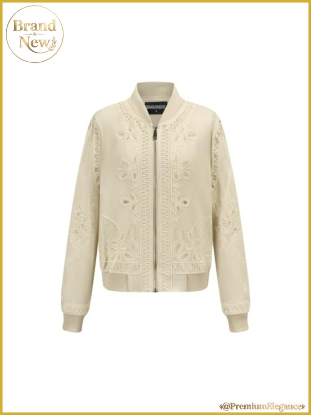 Embroidered Suede Bomber Jacket Women Cropped Zip-Up Casual